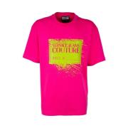 Stijlvolle Heren T-shirt Versace Jeans Couture , Pink , Heren