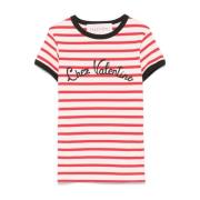 Rose Red Logo Geborduurde T-shirts en Polo's Valentino Garavani , Red ...