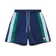 Geplooide Nylon Blauwe Shorts Casablanca , Blue , Heren