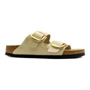 Beige Shine Leren Sandalen Collectie Ss25 Birkenstock , Beige , Dames