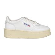 Platform Sneakers in Koeienhuid Leer Autry , White , Dames