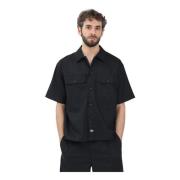 Zwarte korte mouwen werkkleding overhemd Dickies , Black , Heren