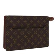 Pre-owned Canvas clutches Louis Vuitton Vintage , Brown , Dames