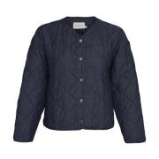 Blauwe Denim Gewatteerde Lysandra Jas Moss Copenhagen , Blue , Dames