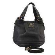 Pre-owned Leather handbags Burberry Vintage , Black , Dames