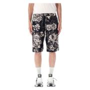 Luxe Zijden Bloemenpatroon Bermuda Shorts Dolce & Gabbana , Black , He...