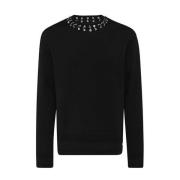 Hoop Neckline Wollen Trui Givenchy , Black , Heren