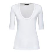 Witte V-Hals T-Shirt Fabiana Filippi , White , Dames