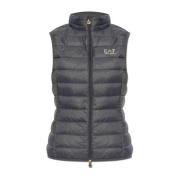 Gewatteerd vest met capuchon Emporio Armani EA7 , Gray , Dames