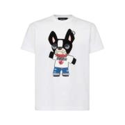 Casual Logo Print T-Shirt Dsquared2 , White , Heren