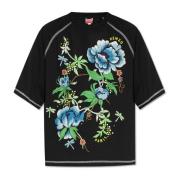 T-shirt met bloemenmotief Kenzo , Black , Dames