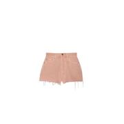 Korte Zwarte Denim Shorts Saint Laurent , Pink , Dames