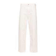 Japanse Denim Broek Regular Fit Jil Sander , White , Heren