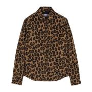 Luipaardprint Shirt Aspesi , Brown , Dames