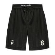 Logo shorts Palm Angels , Black , Heren