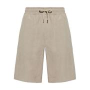 Linnen shorts Giorgio Armani , Gray , Heren