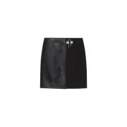 Padlock Embellished Panelled Mini Skirt Givenchy , Black , Dames