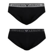 Twee-pack slips Emporio Armani , Black , Heren