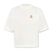 T-shirt met logo Palm Angels , Beige , Dames