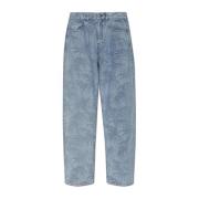 Jeans met bloemenmotief Palm Angels , Blue , Heren