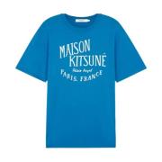 Stijlvol T-shirt voor mannen Maison Kitsuné , Blue , Heren