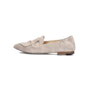 Beige Leren Loafers Lola Oakley Via Vai , Beige , Dames