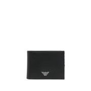 Bi-Fold Portemonnee met Muntvak Emporio Armani , Black , Heren