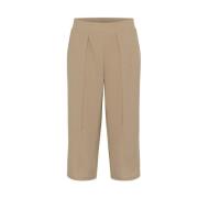 Elastische Culotte Broek in Zilver Mink Cream , Beige , Dames