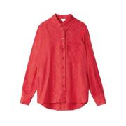 Heritage Print Button-Up Blouse Lala Berlin , Red , Dames