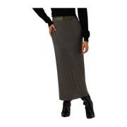 Metallic Maxi Rok Glamour Look Twinset , Gray , Dames