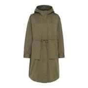 Zeeschildpad Parka Jas Cream , Green , Dames