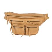 Stijlvolle Leren Bumbag Crossover Re:designed , Beige , Dames