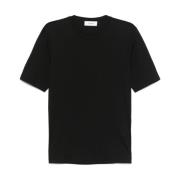 Zwarte Modieuze T-shirt met Zijsplit Lardini , Black , Heren