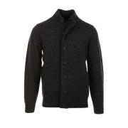 Essentiële Patch Zip Cardigan Barbour , Black , Heren