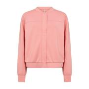 Zalm Sweat Vest met Mandarin Kraag Soyaconcept , Pink , Dames