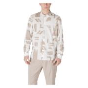 Heren Lange Mouwen Shirt Collectie Antony Morato , Beige , Heren