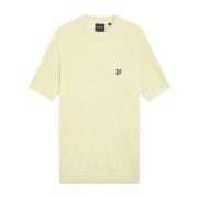 Mid Knits Linnenmix Gebreid T-shirt Lyle & Scott , Yellow , Heren