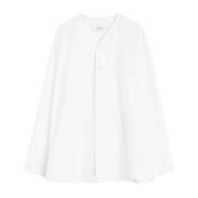 Krijt V-hals Shirt Lemaire , White , Heren