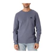 Blauwe Wafel LS Tee Trui Calvin Klein , Blue , Heren