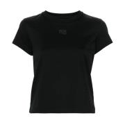 Logo Puff Tee Alexander Wang , Black , Dames