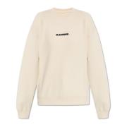 Sweatshirt met logo Jil Sander , Beige , Dames