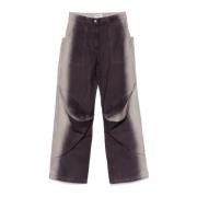 Paars/Wit Stijlvolle Lange Broek The Attico , Purple , Dames