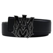 Luxe Zwart Nappa Leren Riem Amiri , Black , Heren