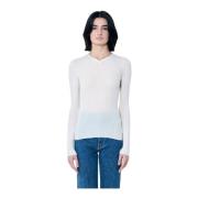 Merino V-hals Gebreide Top Khaite , White , Dames