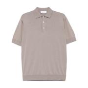 Beige Katoenen Poloshirt met Knopen Lardini , Gray , Heren