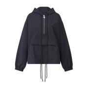 Oversized Logo Jas met Capuchon Lacoste , Blue , Dames