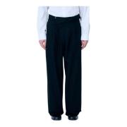 Fold-over Plain Weave Broek Kiko Kostadinov , Black , Heren