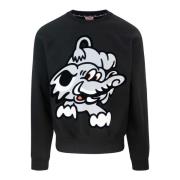 Zwarte trui met flockprint Kenzo , Black , Heren