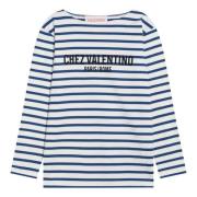 Lange mouw ronde hals T-shirt Valentino Garavani , Blue , Dames