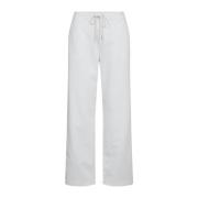 Witte casual broek met elastische tailleband Freequent , White , Dames